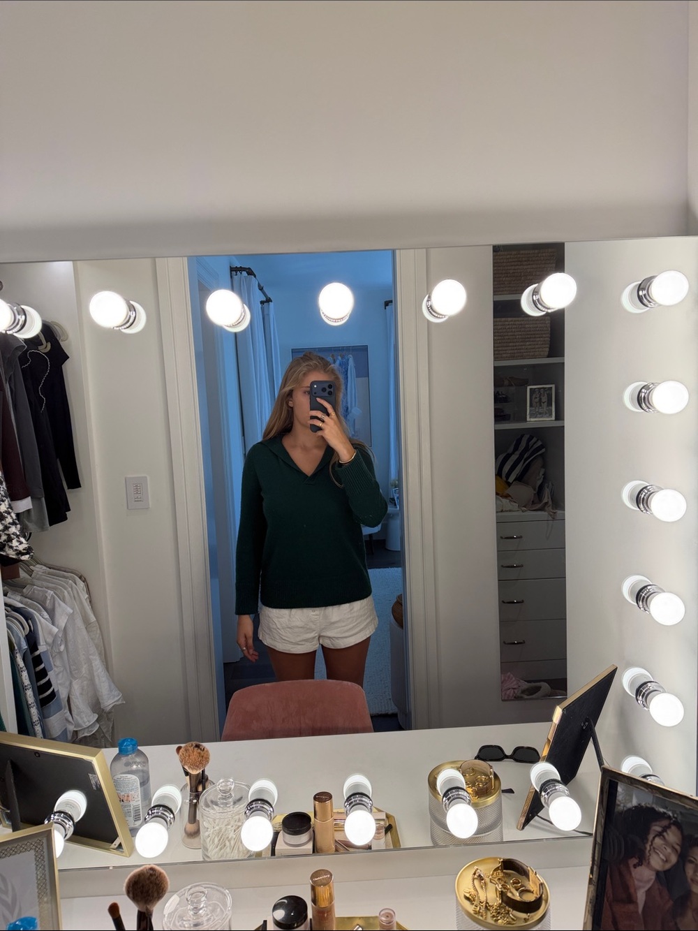 Vince Forest Green V-Neck Sweater